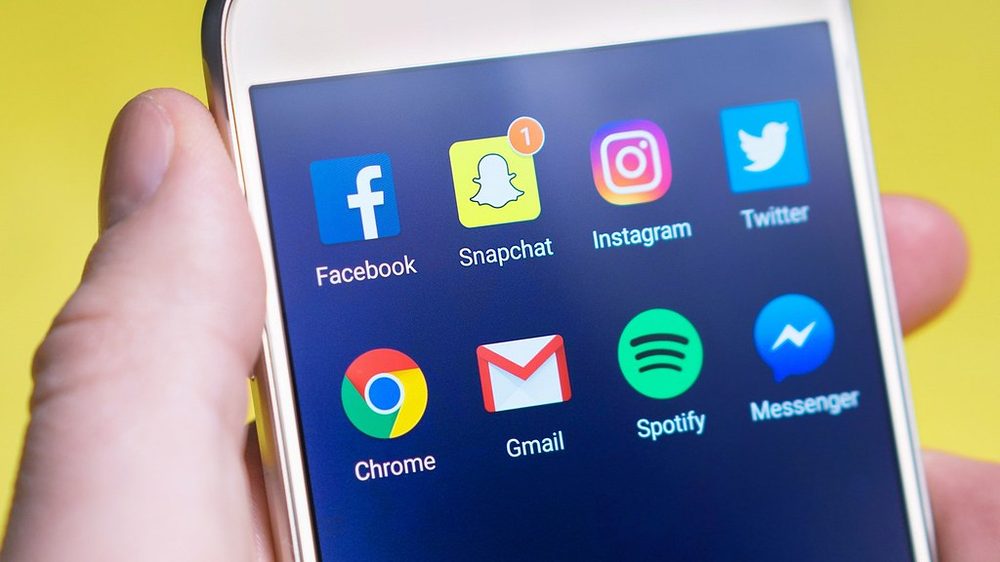 A smartphone held in one hand